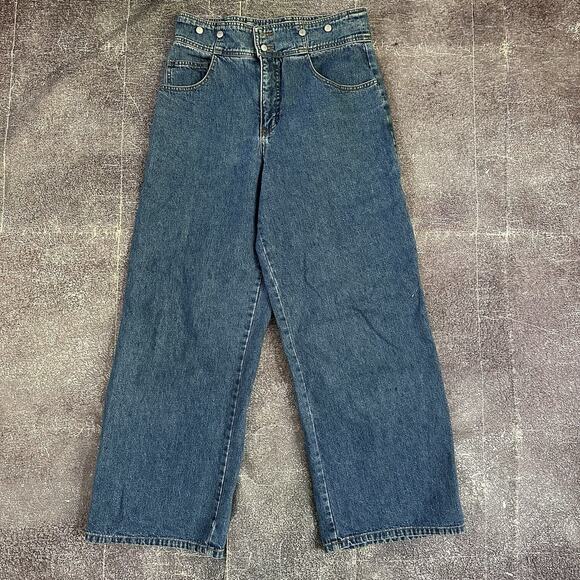Women's Vintage 80s Guess Georges Marciano High Waist Wide Leg Baggy Jeans Sz 31 - Picture 1 of 7